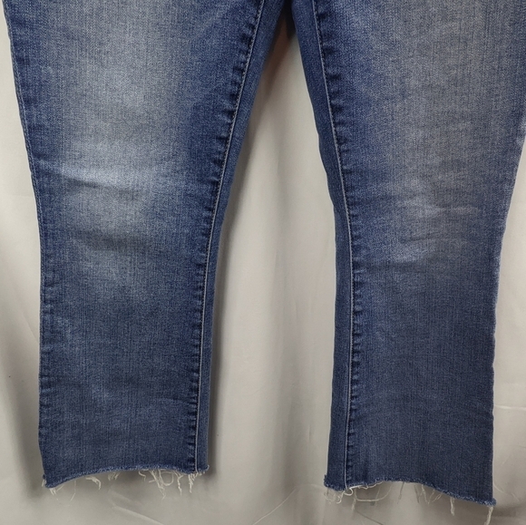 7 For All Mankind High Rise Raw Hem Boot Cut Jeans Sz 28 - Picture 3 of 13